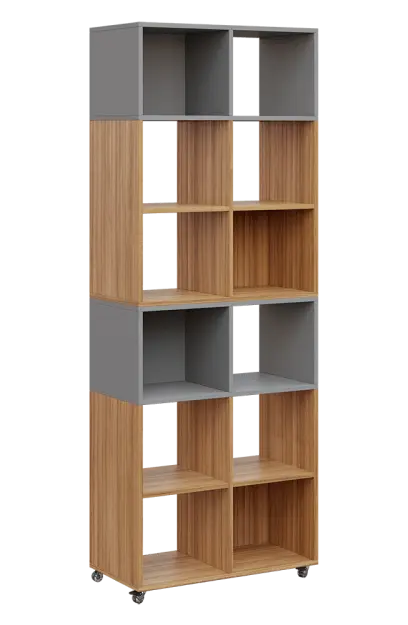 AERO 41 kancelářská skříň, otevřená, 2150x800x400, kolečka, platinově chinchilla šedá/coco bolo