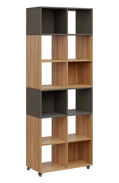 AERO 41 kancelářská skříň, otevřená, 2150x800x400, kolečka, platinově lávově šedá/coco bolo