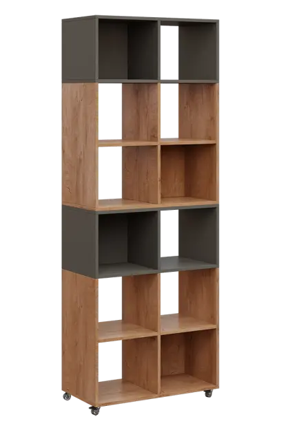 AERO 41 kancelářská skříň, otevřená, 2150x800x400, kolečka, platinově lávově šedá/dub klasik AERO 41 kancelářská skříň, otevřená, 2150x800x400, kolečka, platinově lávově šedá/dub klasik