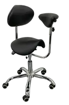 LZZ 02 židle lékařská, kříž chrom, ekokůže černá