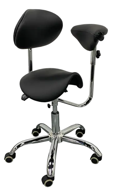 LZZ 02 židle lékařská, kříž chrom, ekokůže černá