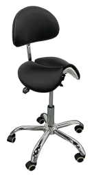 LZZ 05 židle lékařská, kříž chrom, ekokůže černá