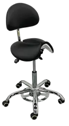 LZZ 06 F židle lékařská s nožním ovládáním, kříž chrom, ekokůže černá