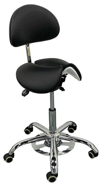 LZZ 06 F židle lékařská s nožním ovládáním, kříž chrom, ekokůže černá