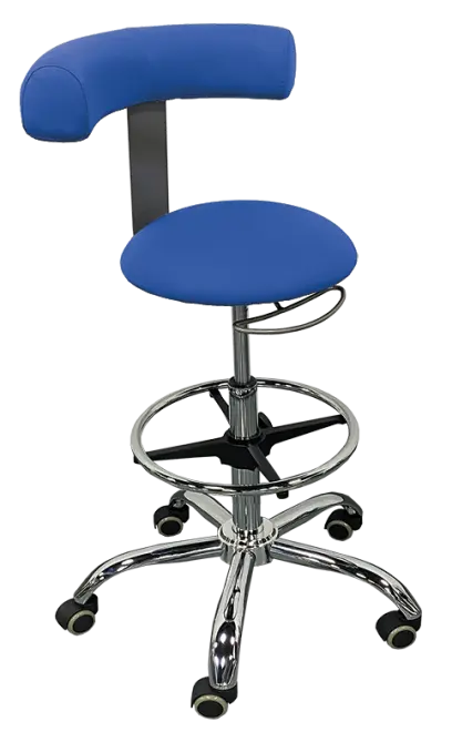 LZ 86 H židle lékařská, kříž chrom, ekokůže modrá