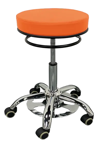 LZ 24 F židle lékařská s nožním ovládáním, kříž chrom, ekokůže, mandarinková