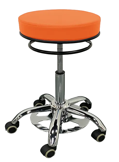 LZ 24 F židle lékařská s nožním ovládáním, kříž chrom, ekokůže, mandarinková