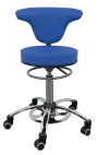LZ 37 F židle lékařská s nožním ovládáním, kříž chrom, ekokůže, modrá