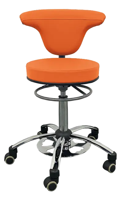 LZ 37 F židle lékařská s nožním ovládáním, kříž chrom, ekokůže, mandarinková