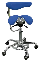 LZ 16 F židle lékařská s nožním ovládáním, kříž chrom, ekokůže, modrá