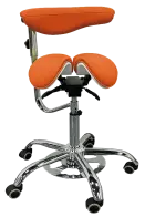LZ 16 F židle lékařská s nožním ovládáním, kříž chrom, ekokůže, mandarinková