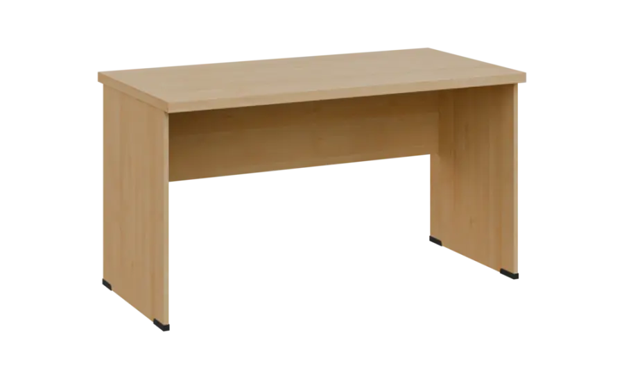 SIPL 37 - 14 stůl kancelářský, dřevěná podnož, deska 36 mm, široký 1400 mm, javor horský