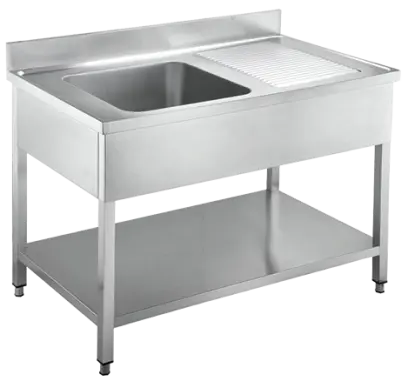 GSD - 120 L dřez s odkapávačem vpravo, nerezový
