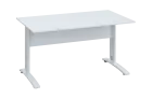 CPK 28 - 14 stůl kancelářský, kovová podnož bílá, deska 25 mm, široký 1400 mm, bílá