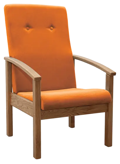 ANTAL křeslo čalouněné látkou, oranžová