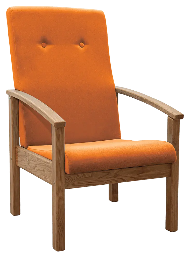 ANTAL křeslo čalouněné látkou, oranžová