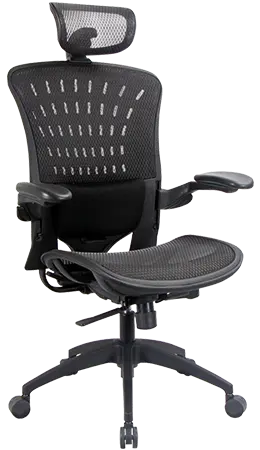 FORTE LUX židle kancelářská s podhlavníkem a bederní opěrkou, kříž nylon, MESH černá