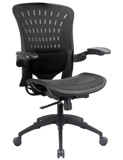 FORTE židle kancelářská s bederní opěrkou, kříž nylon, MESH černá