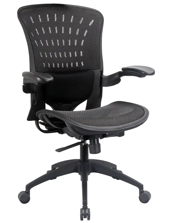 FORTE židle kancelářská s bederní opěrkou, kříž nylon, MESH černá