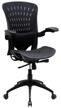 FORTE židle kancelářská s bederní opěrkou, kříž nylon, MESH černá
