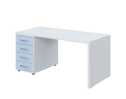QPL 8 - 16Z4 stůl pracovní, levý lamino - bílá/blankyt