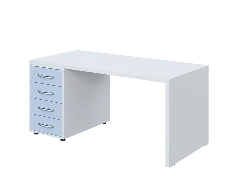 QPL 8 - 16Z4 stůl pracovní, levý lamino - bílá/blankyt