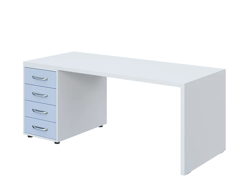 QPL 8 - 18Z4 stůl pracovní, levý lamino - bílá/blankyt