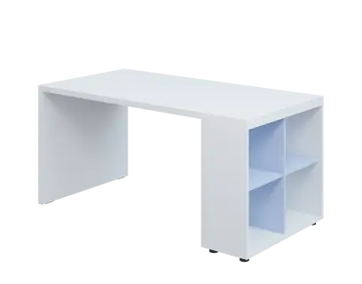 QPL 8 - 16N4 stůl pracovní, pravý lamino - bílá/blankyt