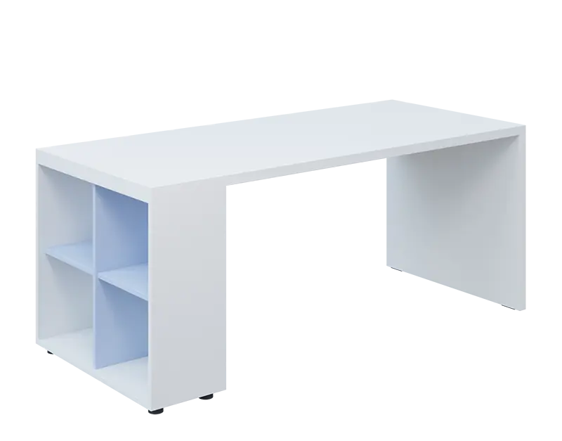 QPL 8 - 18N4 stůl pracovní, levý lamino - bílá/blankyt