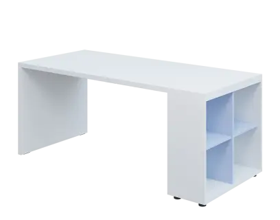 QPL 8 - 18N4 stůl pracovní, pravý lamino - bílá/blankyt