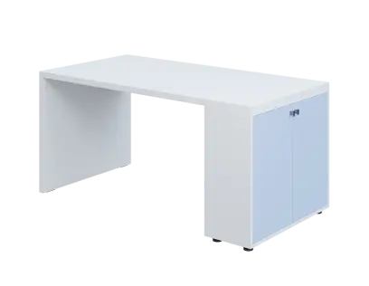 QPL 8 - 16D2 stůl pracovní, pravý lamino - bílá/blankyt QPL 8 - 16D2 stůl pracovní, pravý lamino - bílá/blankyt