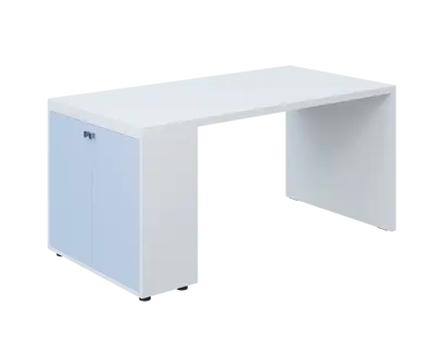 QPL 8 - 16D2 stůl pracovní, levý lamino - bílá/blankyt QPL 8 - 16D2 stůl pracovní, levý lamino - bílá/blankyt