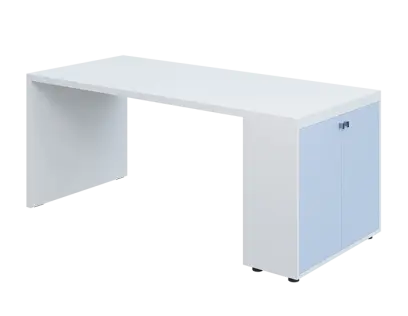 QPL 8 - 18D2 stůl pracovní, pravý lamino - bílá/blankyt QPL 8 - 18D2 stůl pracovní, pravý lamino - bílá/blankyt