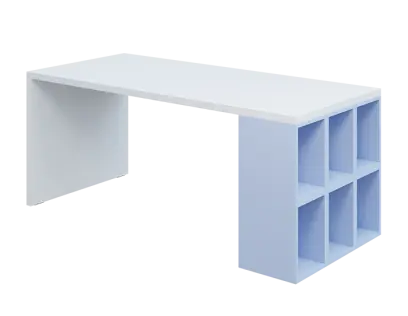 QPL 8 - 18T6 stůl pracovní, pravý lamino - bílá/blankyt