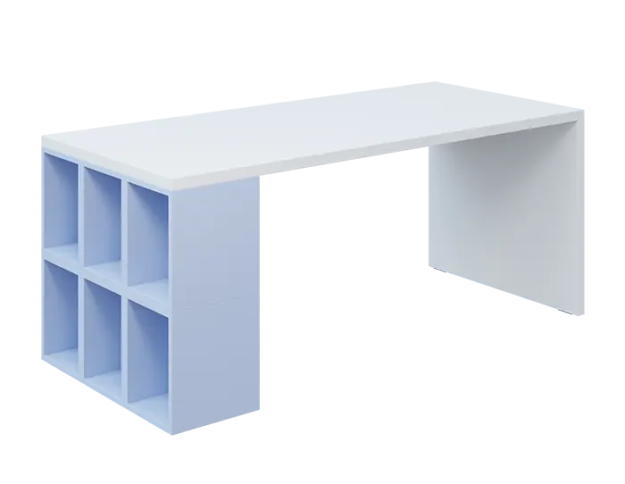 QPL 8 - 18T6 stůl pracovní, levý lamino - bílá/blankyt