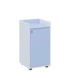 QN 2 - 4D skříň 1-dvéřová, nízká, pravá lamino - bílá/blankyt