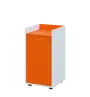 QN 2 - 4D skříň 1-dvéřová, nízká, levá lamino - bílá/pomeranč