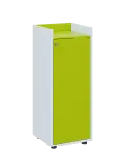 QN 3 - 4D skříň 1-dvéřová, střední, pravá lamino - bílá/jarní zeleň