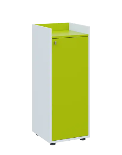 QN 3 - 4D skříň 1-dvéřová, střední, pravá lamino - bílá/jarní zeleň