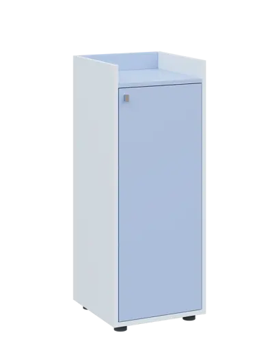 QN 3 - 4D skříň 1-dvéřová, střední, pravá lamino - bílá/blankyt