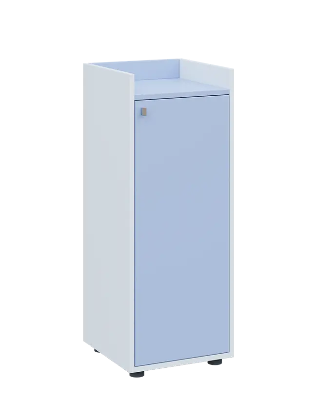 QN 3 - 4D skříň 1-dvéřová, střední, pravá lamino - bílá/blankyt