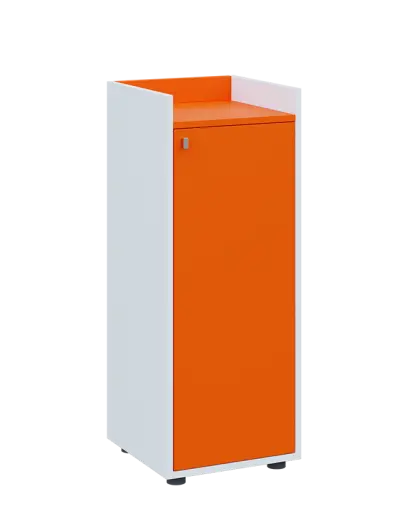 QN 3 - 4D skříň 1-dvéřová, střední, pravá lamino - bílá/pomeranč