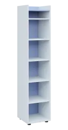 QN 5 - 4N skříň, nika, 1830x400x400, bílá/blankyt