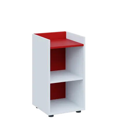 QN 2 - 4N skříň, nika, 750x400x400, bílá/červená flamengo