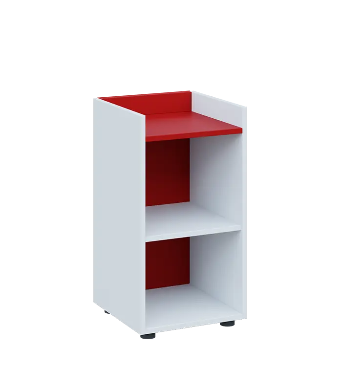 QN 2 - 4N skříň, nika, 750x400x400, bílá/červená flamengo