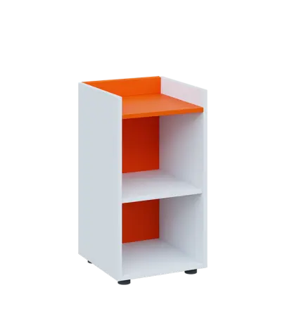 QN 2 - 4N skříň, nika, 750x400x400, bílá/pomeranč