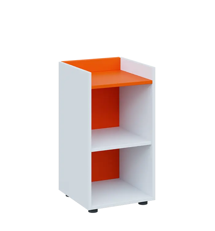 QN 2 - 4N skříň, nika, 750x400x400, bílá/pomeranč