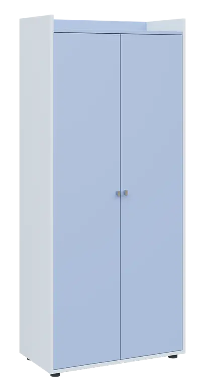QN 5 - 8D skříň 2-dvéřová, vysoká lamino - bílá/blankyt