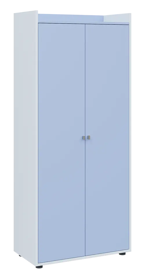 QN 5 - 8D skříň 2-dvéřová, vysoká lamino - bílá/blankyt