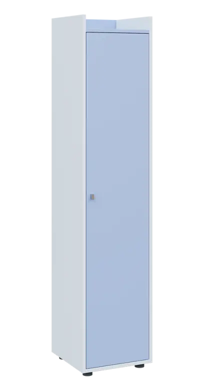 QN 5 - 4D skříň 1-dvéřová, vysoká, pravá lamino - bílá/blankyt